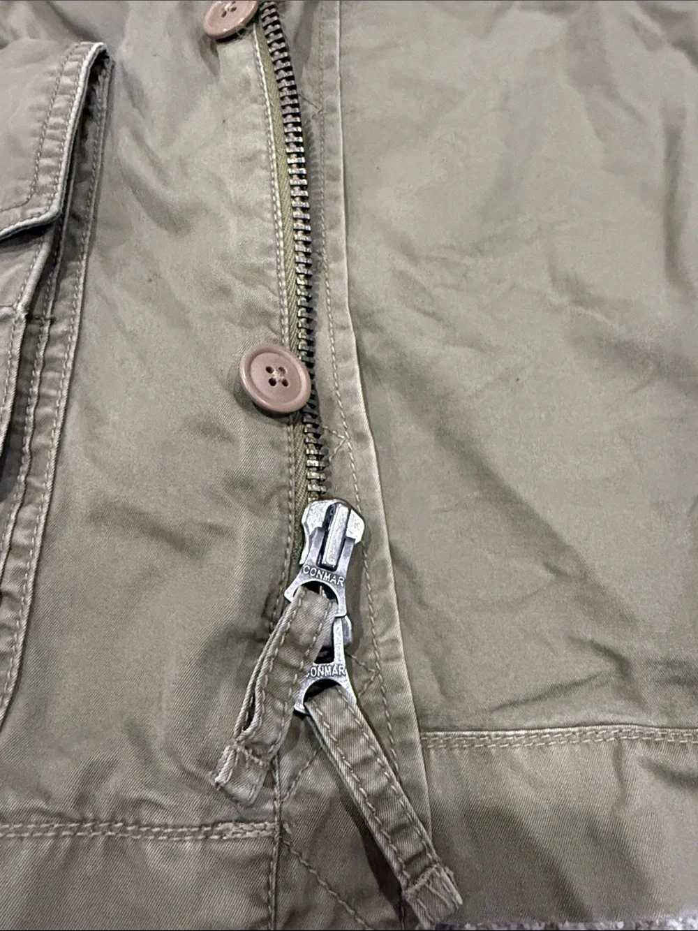 JCrew Utility Jacket Military Style Olive Green Large Cotton Button Up Pockets